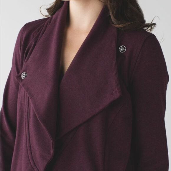Lululemon Heathered Bordeaux Drama Purple Maroon That’s A Wrap Snap Jacket 6 - Picture 3 of 10